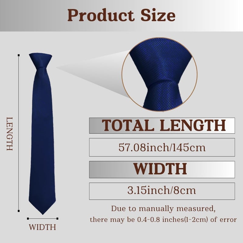 WOXVM Men's Ties Classic Solid Pure Color 3.15" (8CM) Mens Necktie, Premium Formal Black Ties For Men Business Wedding Party - Image 4